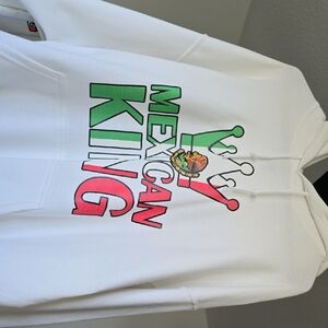 New* White Mexican King Hoodie